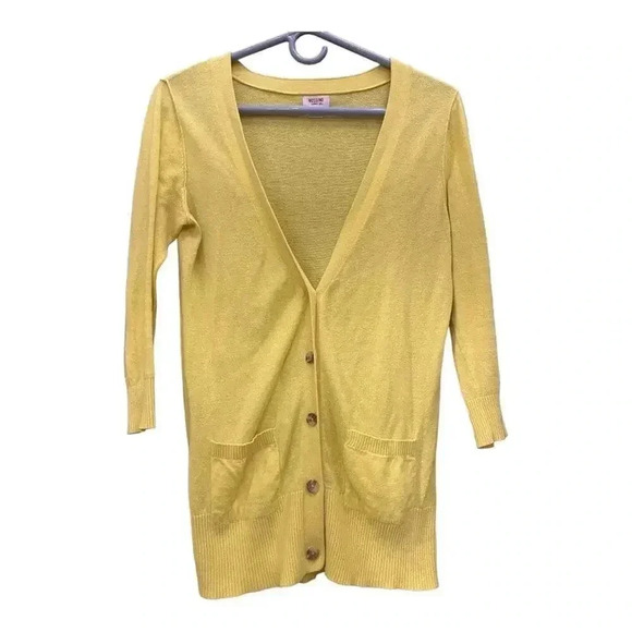 Mossimo Women’s‎ Small Yellow Button Front Cardigan - Picture 1 of 3